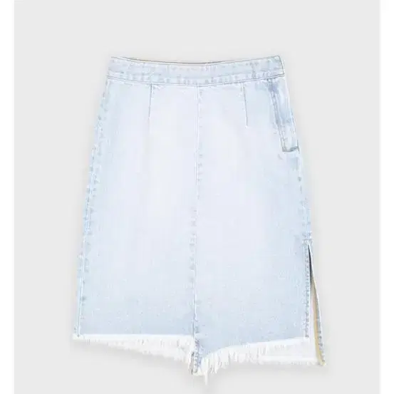 Lit raw cut denim skirt light  blue  S