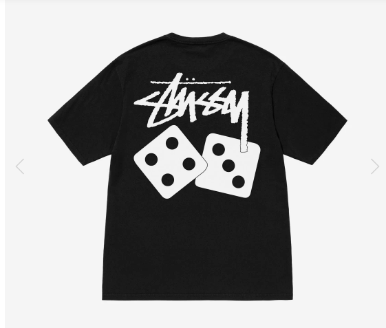 Stussy Dice Pigment Dyed T-Shirt Black S New