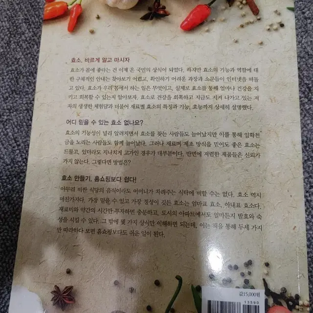 효소 만들기 비법 노트 건강 요리  음식 도서 책