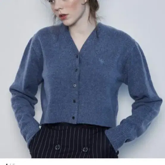 IN CROP KNIT CARDIGAN(BLUE)