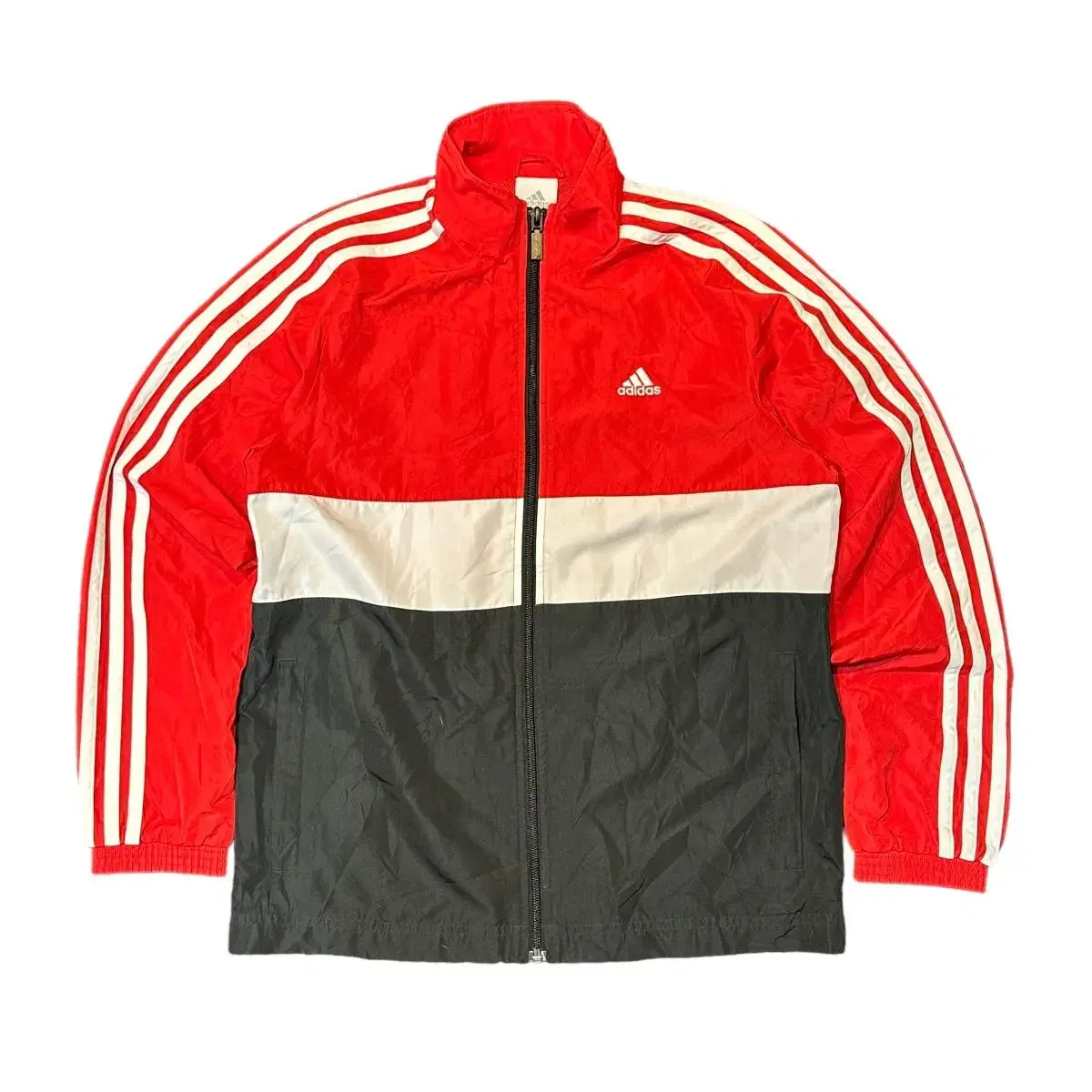 Adidas Red Windbreaker M Vintage Bar Mock Old School Training