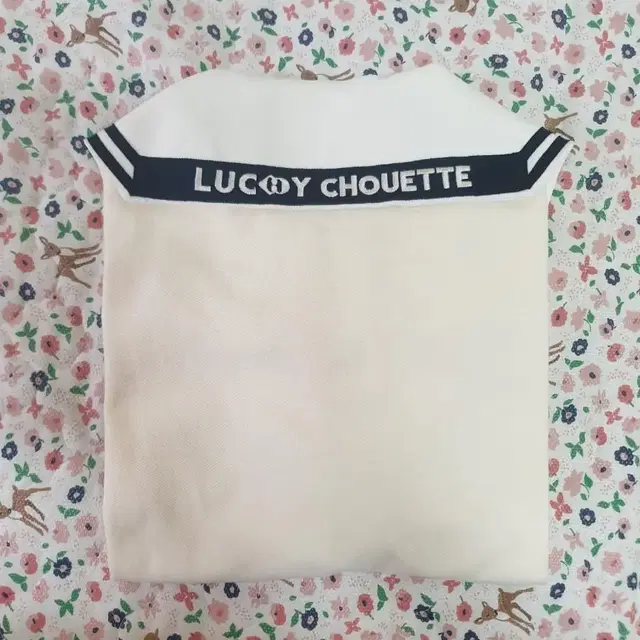 럭키슈에뜨 Lucky Chouette 세일러카라 레터링 포인트 티/36