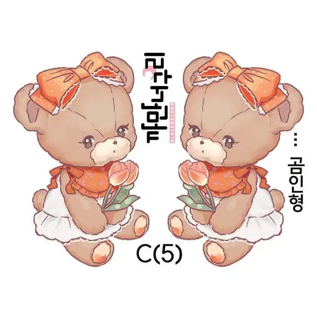 [까만너구리] 곰인형C 5컬러 일괄