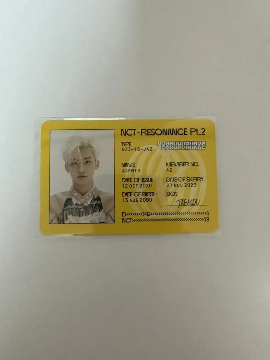 Nct2020resonanceidcardidcardjaeminphotocardwts nctdream