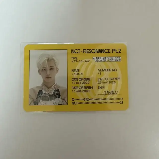 Nct2020레조넌스아이디카드idcard재민포카양도 nctdream