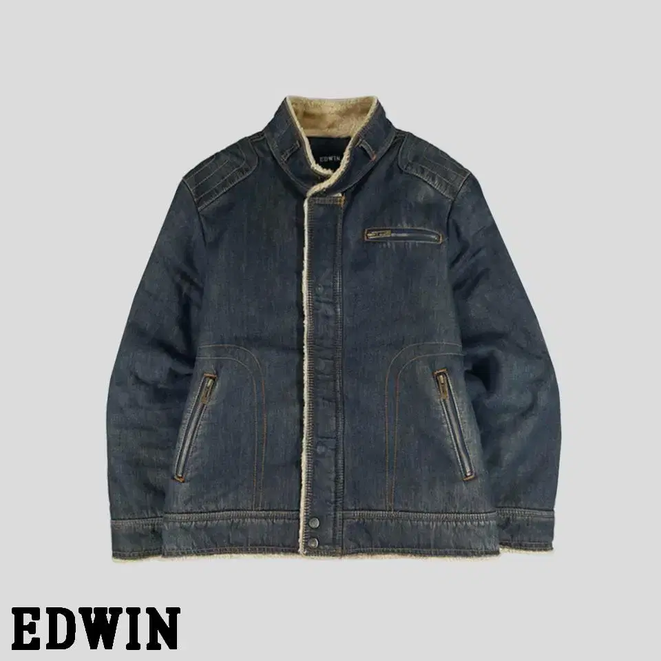 Edwin Jin Blue-washed Inner Fleece Sherpa Trucker Denim Jacket Jeans Jacket M