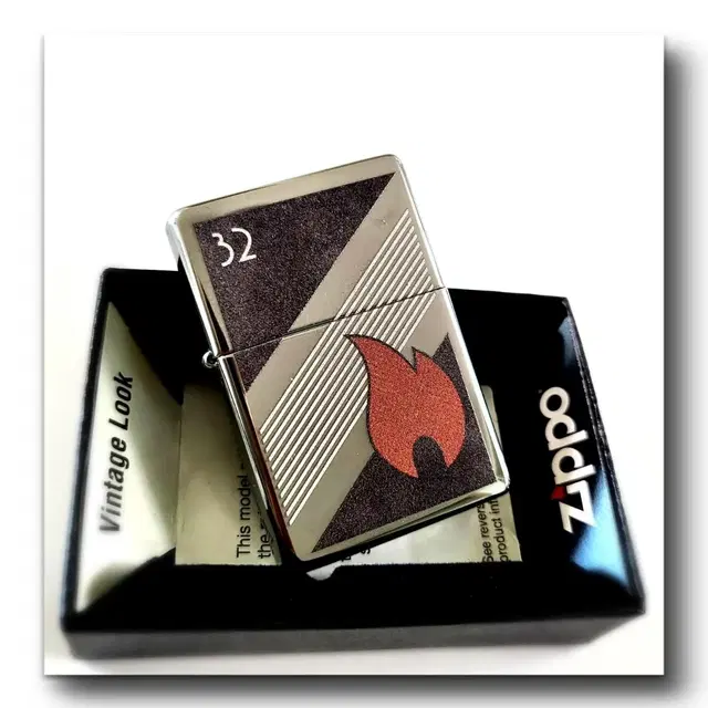 정품 48623 ZIPPO 32 FLAME DESIGN 새 지포라이터