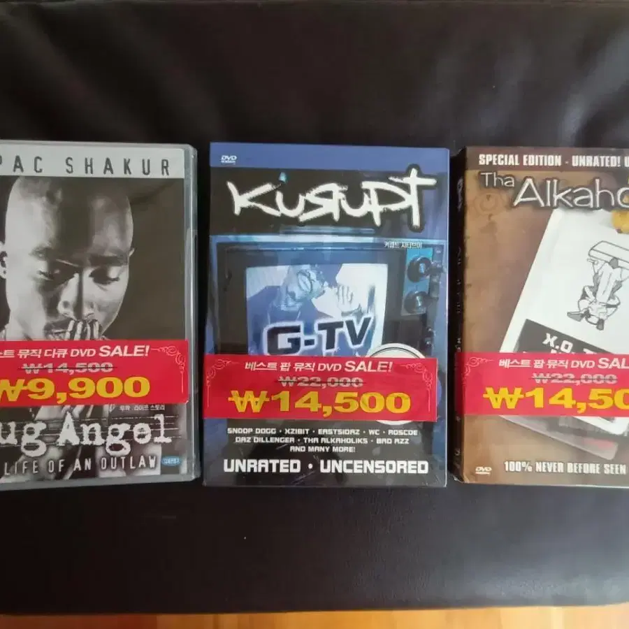 미개봉 힙합 DVD 3장 투팍 TUPAC 등