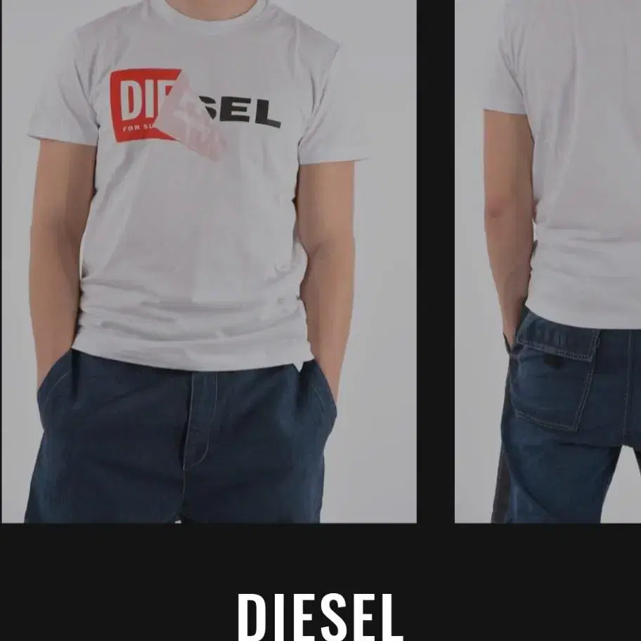 정품 새상품 Diesel T-Diego-QA Logo 디젤반팔티 M