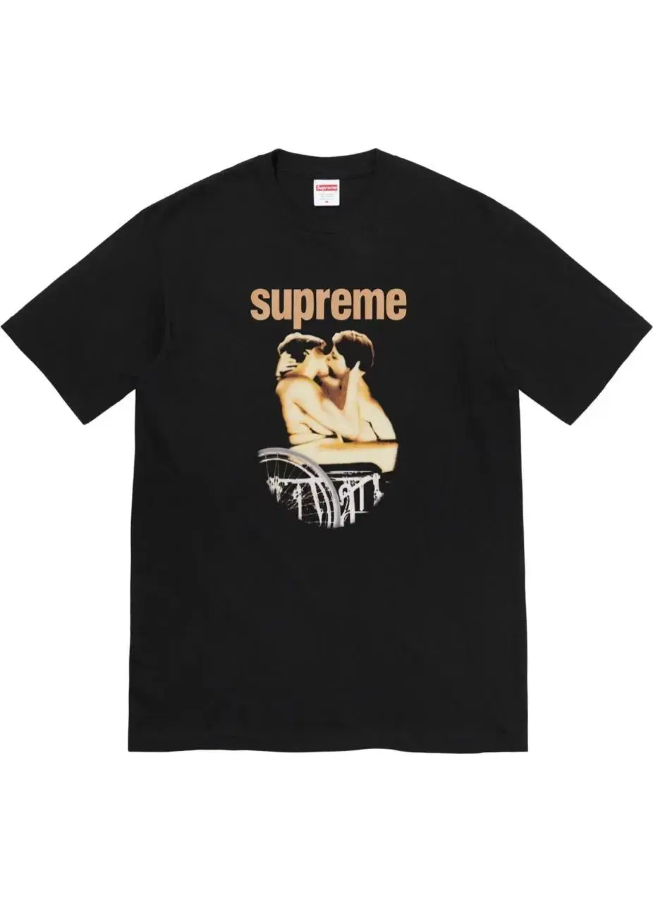 New) XL Supreme Kiss T-Shirt Black 23SS Genuine Supreme Short Sleeve