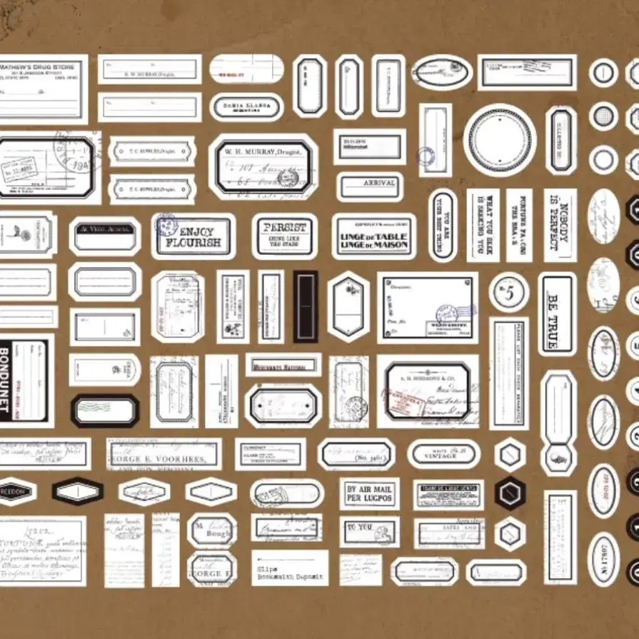 빈티지다꾸 라벨스티커팩 200매