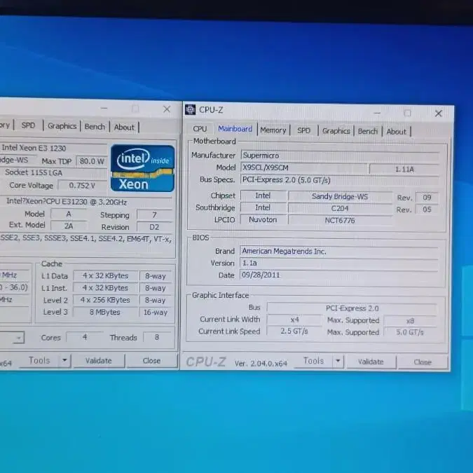 인텔 Xeon E3-1230 + 슈퍼마이크로 X9SCM