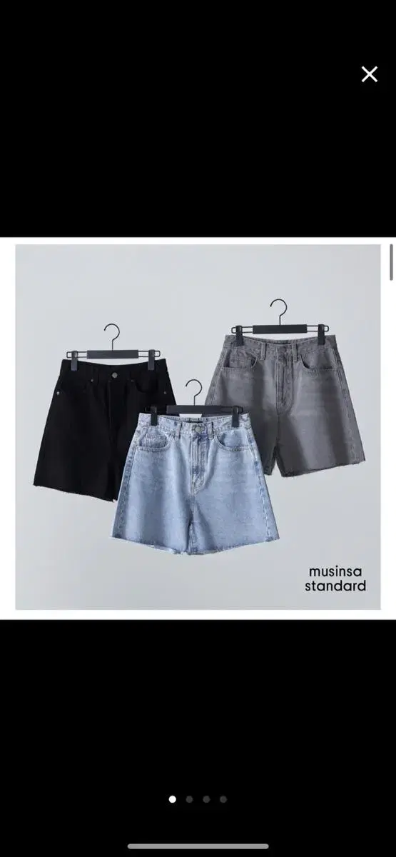 A-line black denim shorts