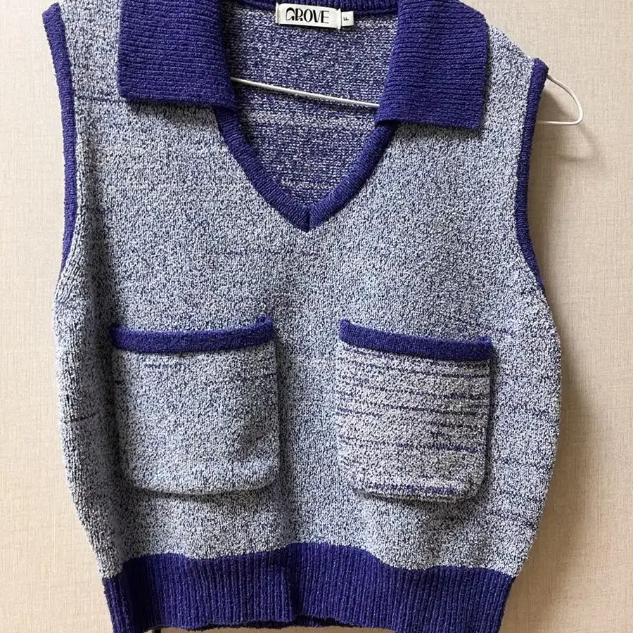 그로브 grove 23ss swell knit vest (조끼 블루)