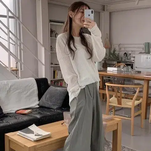 니어웨어 bonne pants 나일론 팬츠 카키 핀턱 슬렉스