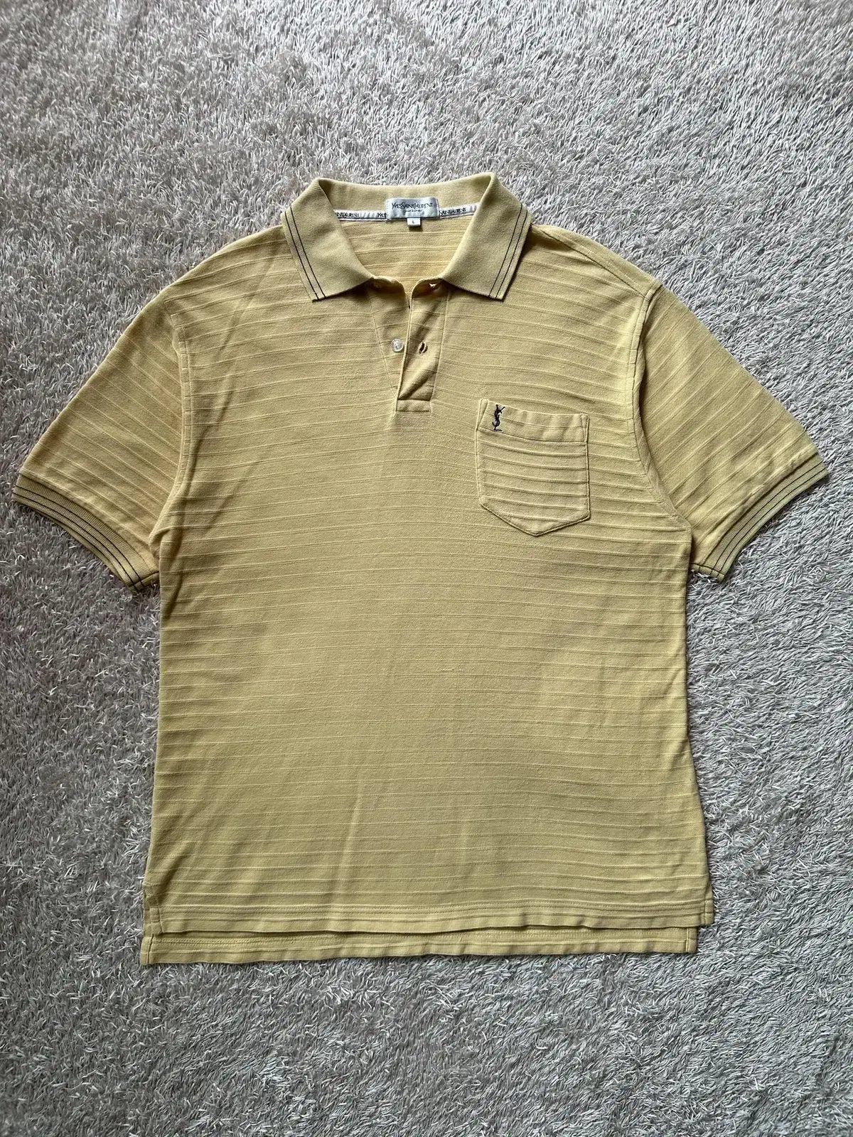 [L] 90s Yves Saint Laurent Pocket Short Sleeve Karati Yel