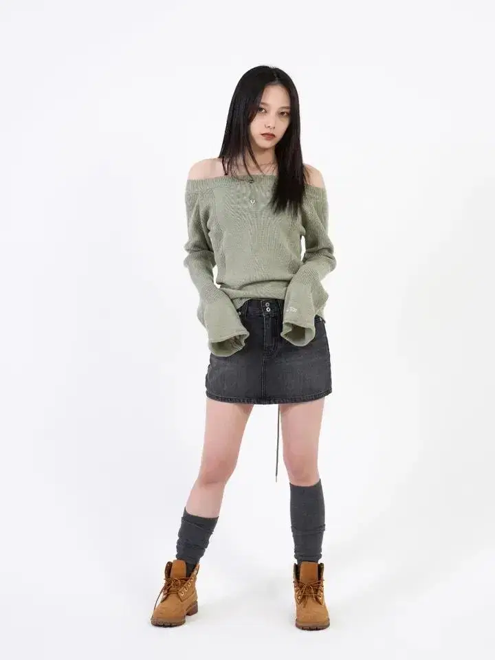 애즈온 매디 아일렛 니트 MADDIE EYELET KNIT / GREEN