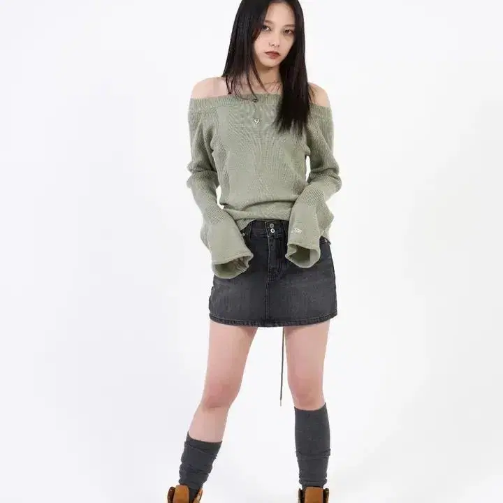 애즈온 매디 아일렛 니트 MADDIE EYELET KNIT / GREEN