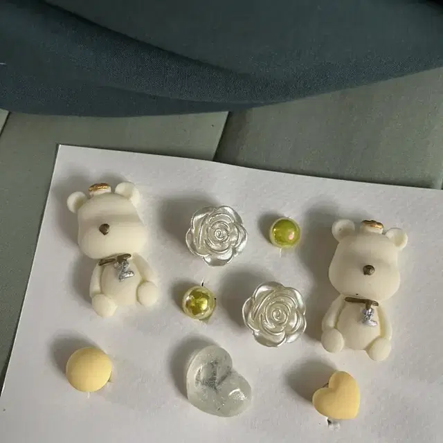 노란 장미곰 지비츠 (9pcs) 세트