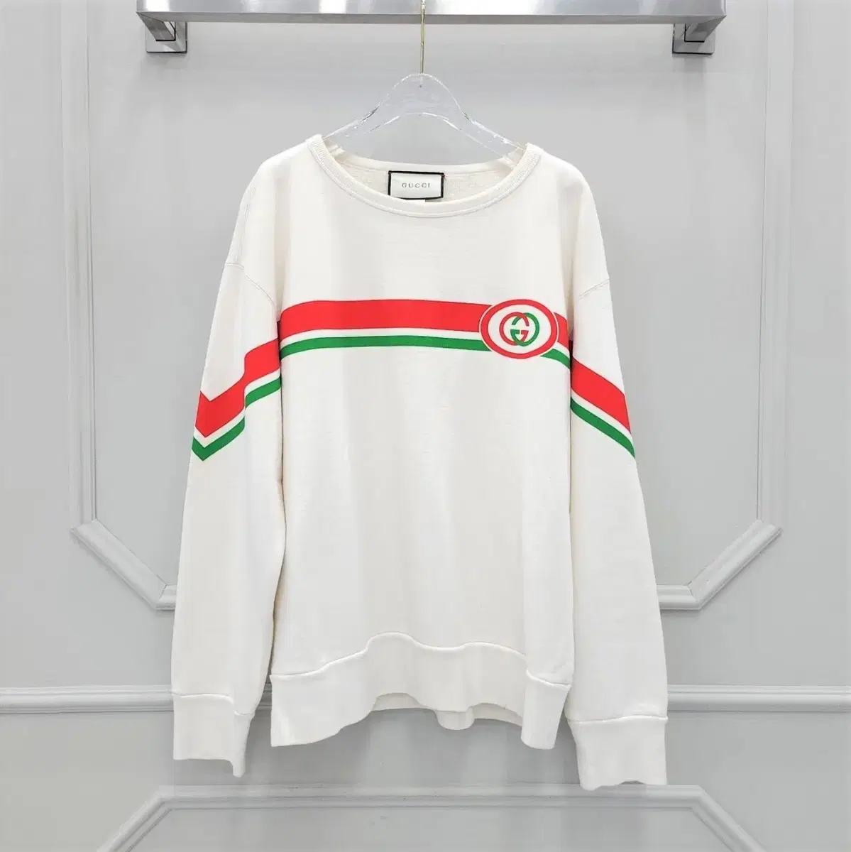 L / Gucci GG Interlocking Stripe Logo Man to Man