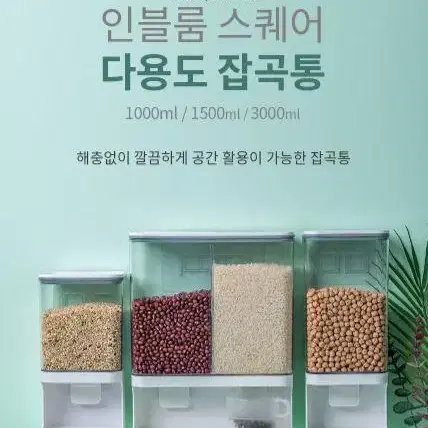 [1+1 무료배송] 원터치 쌀통 다용도 잡곡통 1000ml x 2개