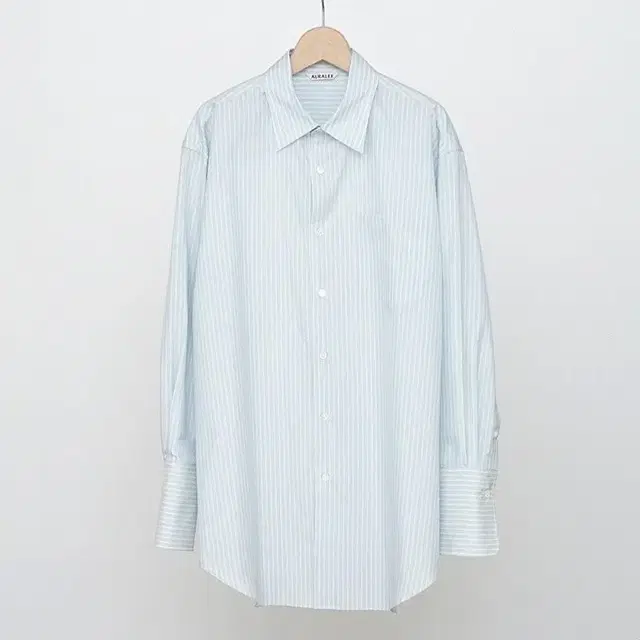 23ss 오라리 stripe finx polyster shirts 4사즈