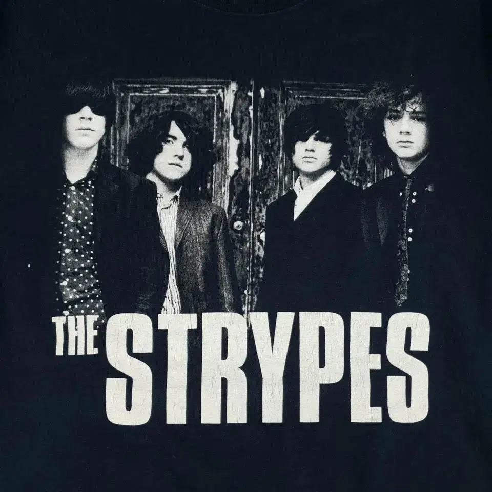 길단 네이비 THE STRYPES 더 스트라입스 락티 밴드티 헤비코튼 반