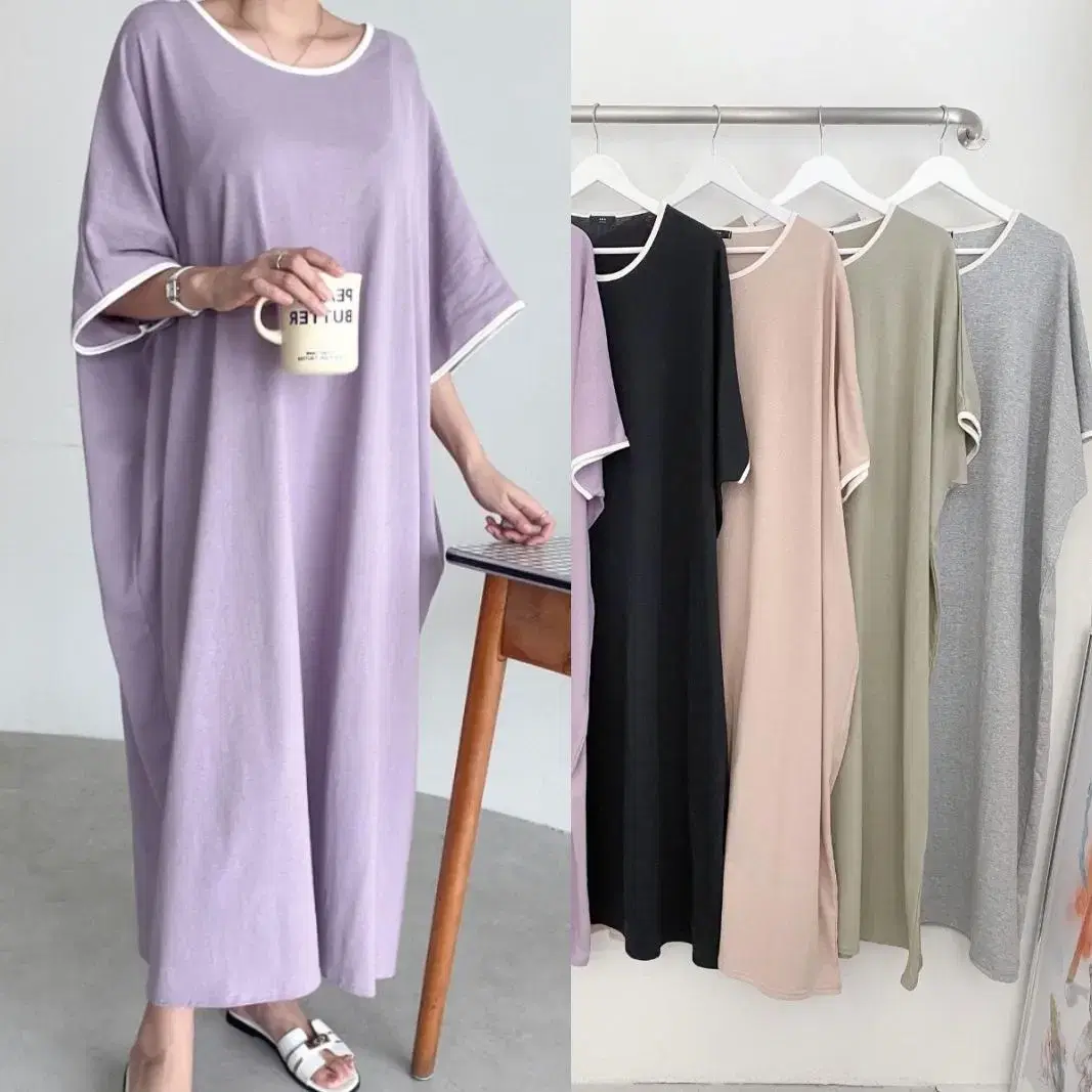 44-99 130 or more Overfit Short-sleeved plain casual long dress Daily casual