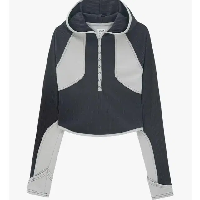 코이세이오 SUU / snap half hoodie navy