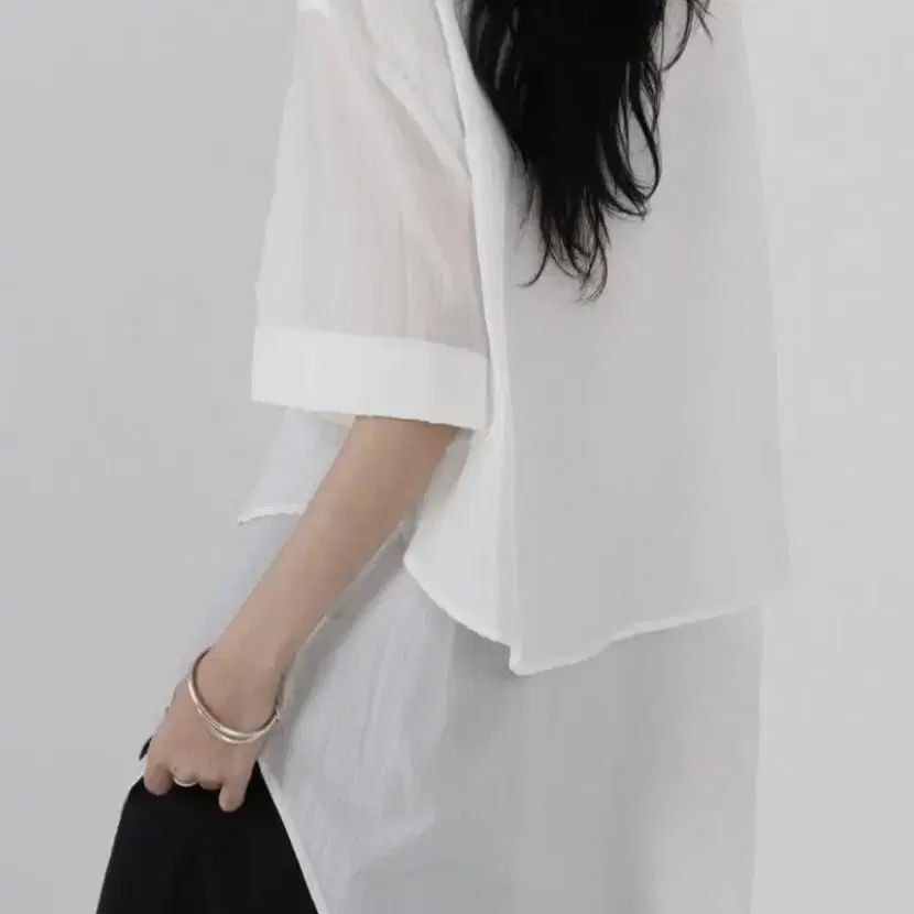 트리밍버드 Layered Half Shirts [ White]