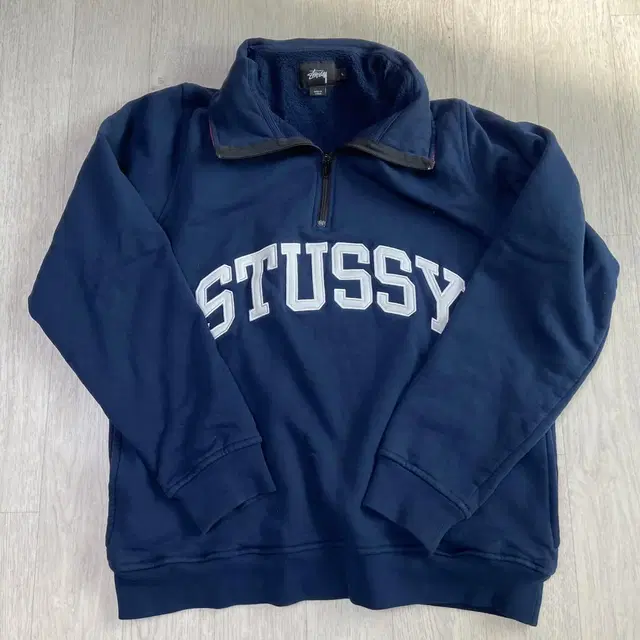 [L] stussy 스투시 앞로고 네이비 반집업 아노락 맨투맨 티셔츠