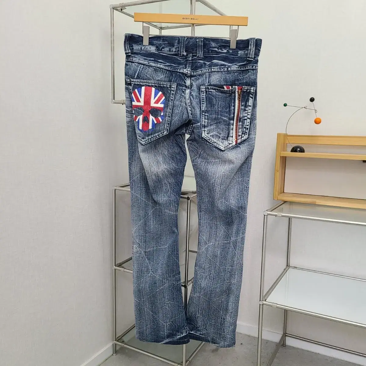 JPN Y2K Wash Skull Denim Pants Jeans (HP2541)