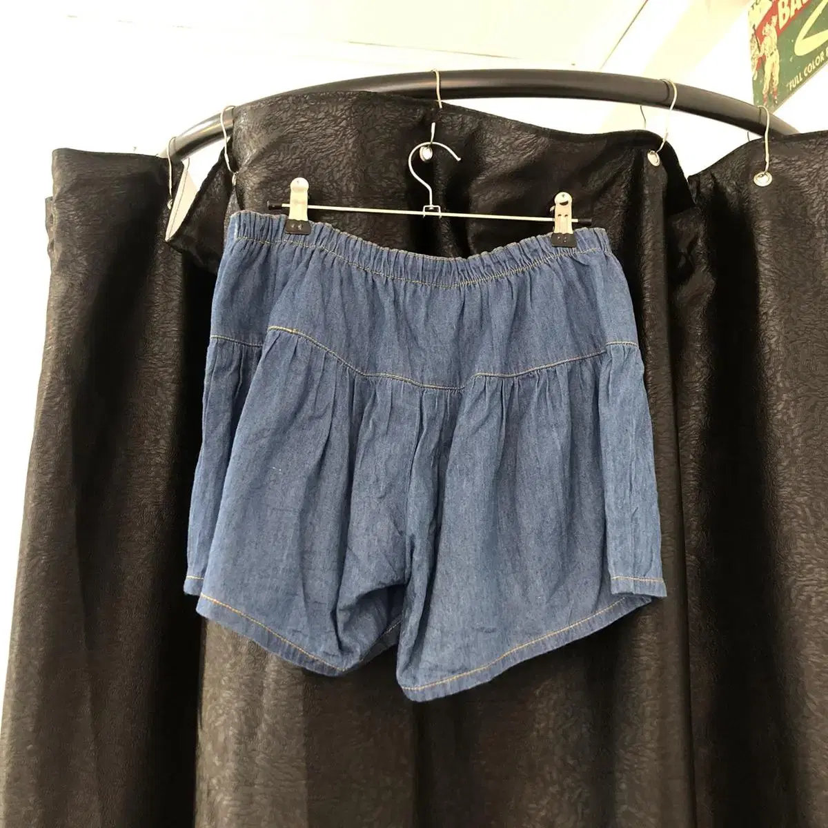 Vintage natural eyelet denim shorts