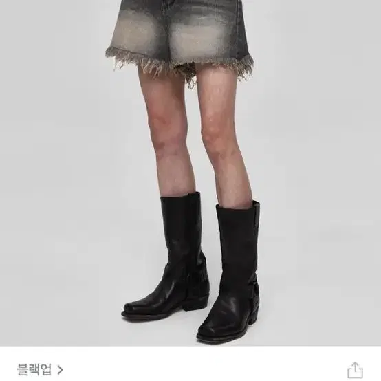 블랙업 웨이드 데님 숏팬츠 데님 M