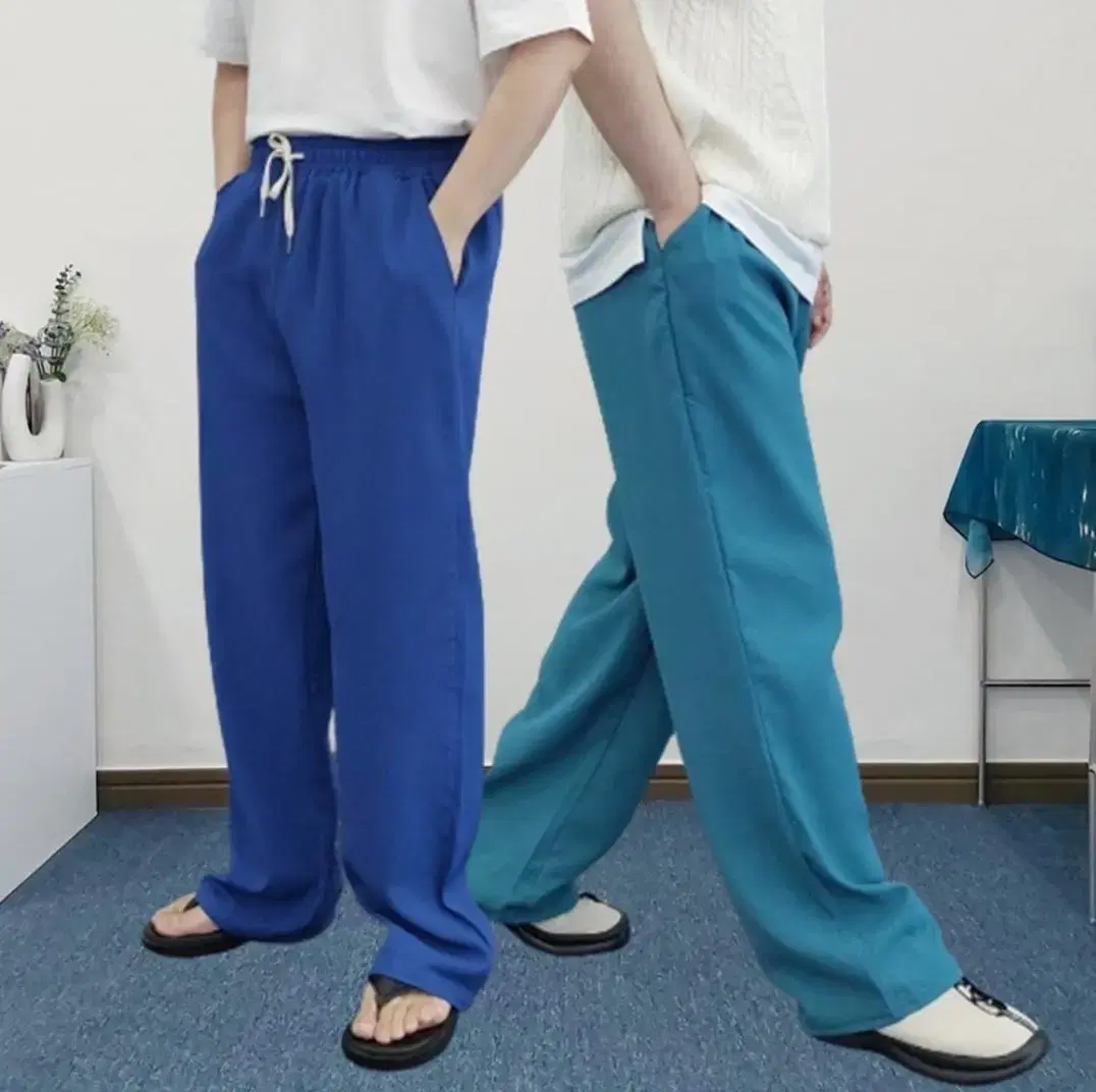 Men's Couple yeoreum Cooling Refrigerator Banded Wide Leg Pants 4 Colors