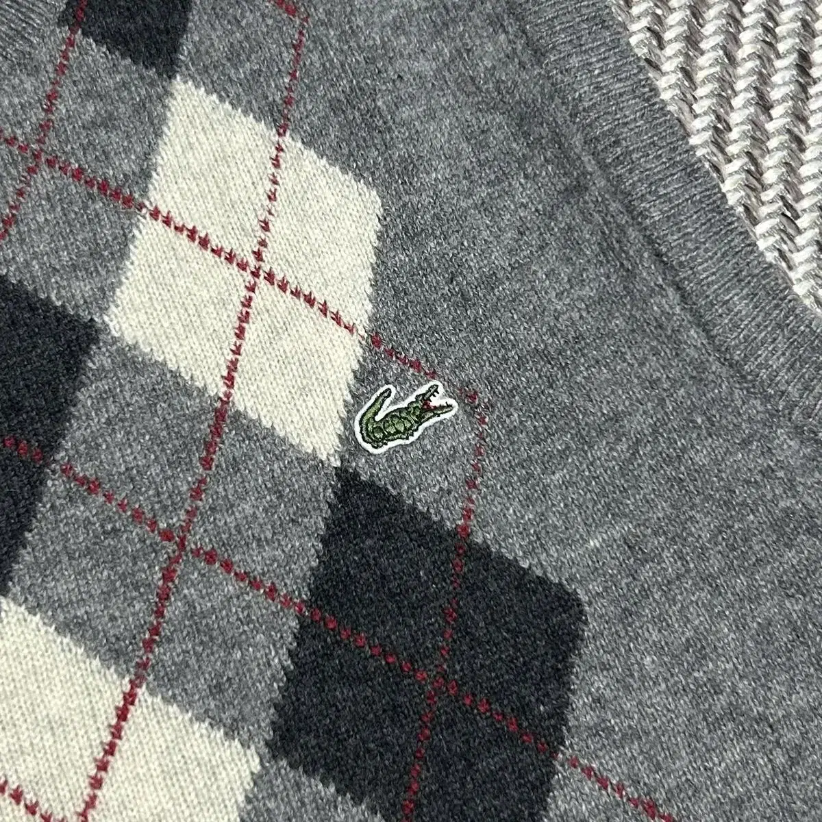 [ S ] Lacoste 라코스테 아가일 패턴 니트 조끼