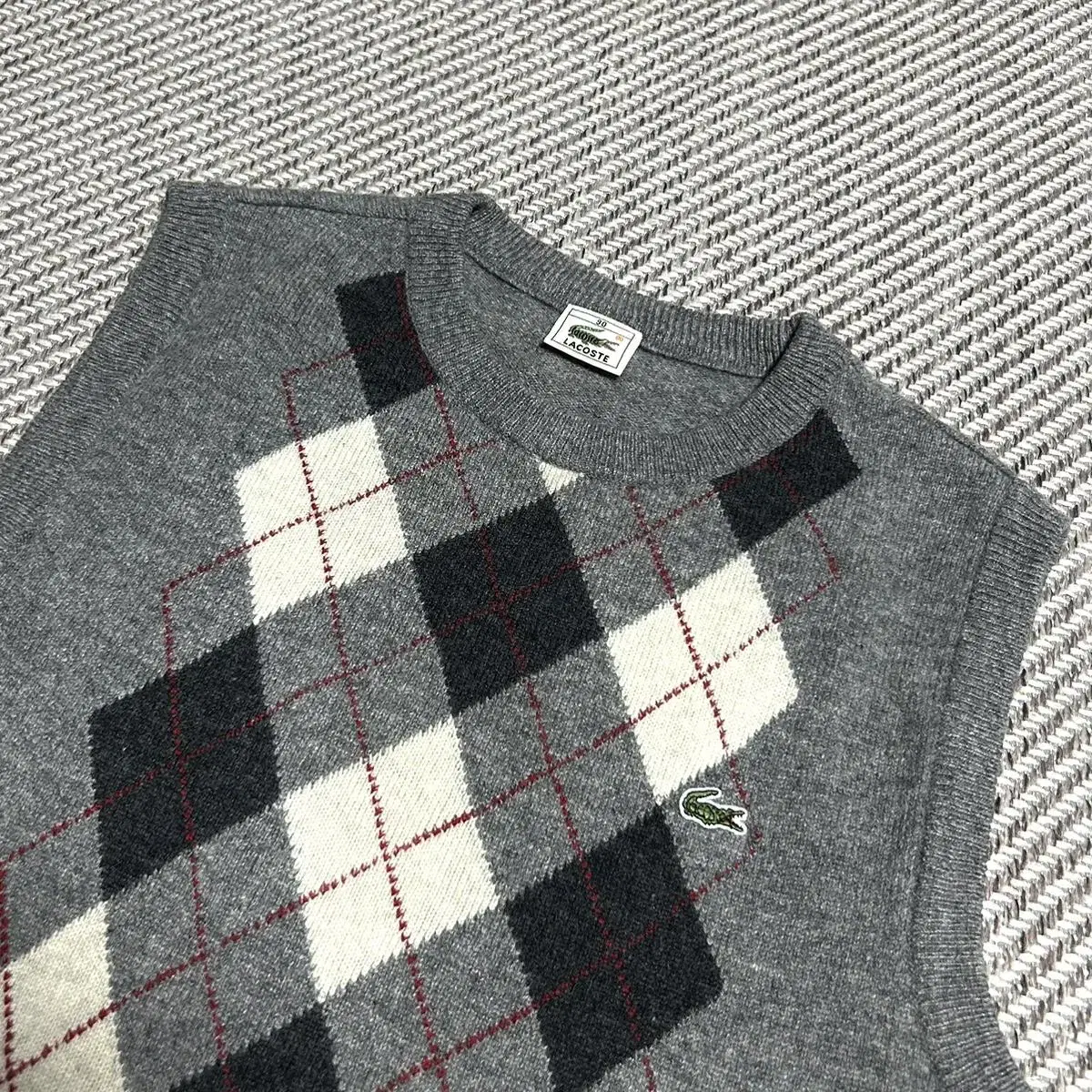 [ S ] Lacoste 라코스테 아가일 패턴 니트 조끼