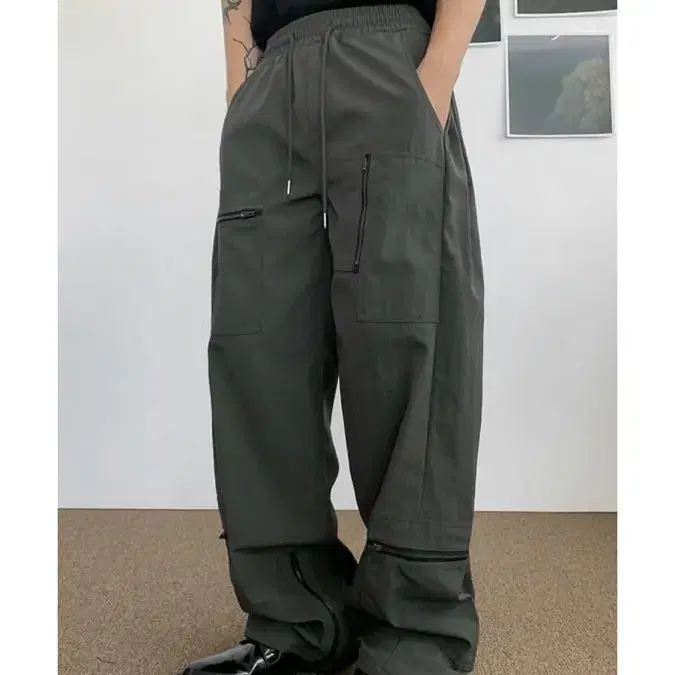 뉴치프시크 flight pants 나일론 팬츠 블랙