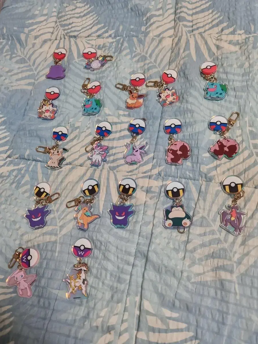 keyring, 19 types of Pokémon bulk, for sale