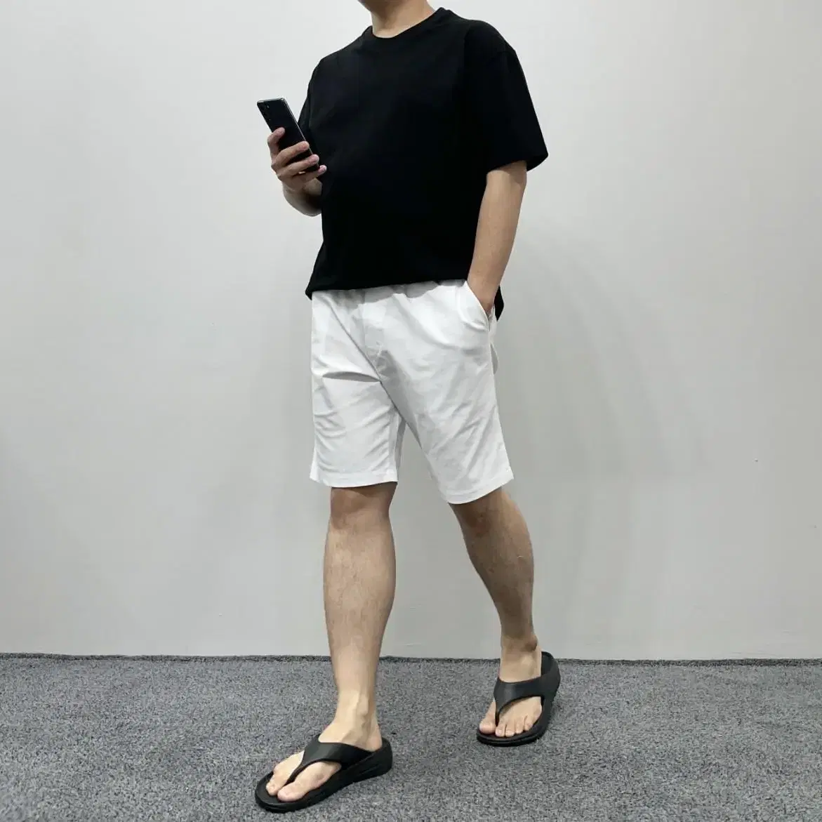 M-5XL 편안한 남자 면 숏팬츠 빅사이즈 사방스판 여름 밴딩 반바지