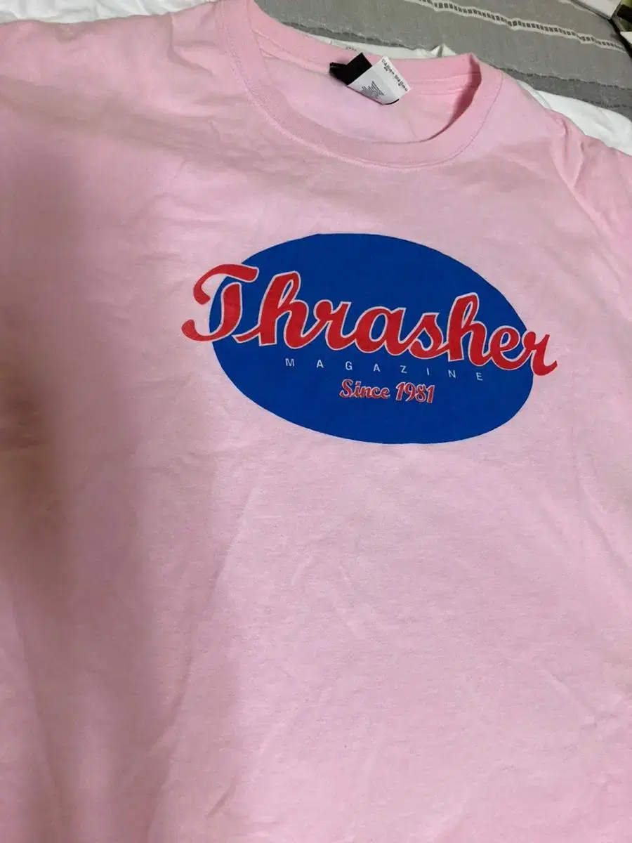 [L]Thrasher Pink Short Sleeve T-shirt