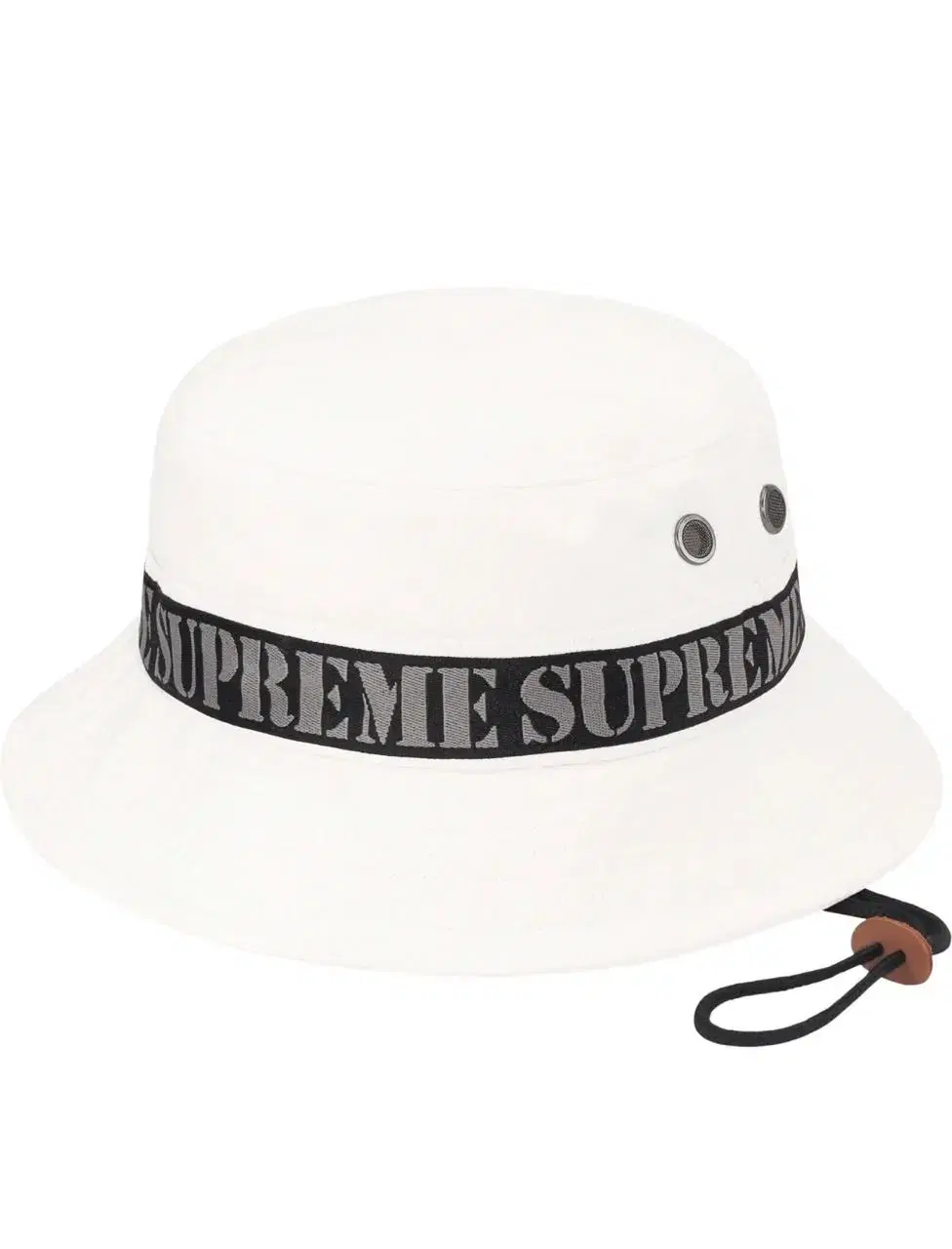 New) Genuine Supreme Stencil Webbing Boonie White23SS Genuine Supreme Bungee