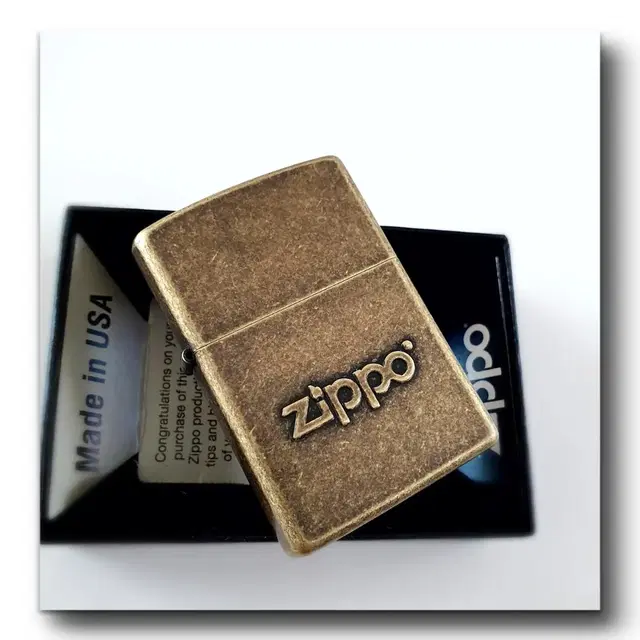 28994 ZIPPO STAMP ANTI BRASS 정품 새 지포라이터