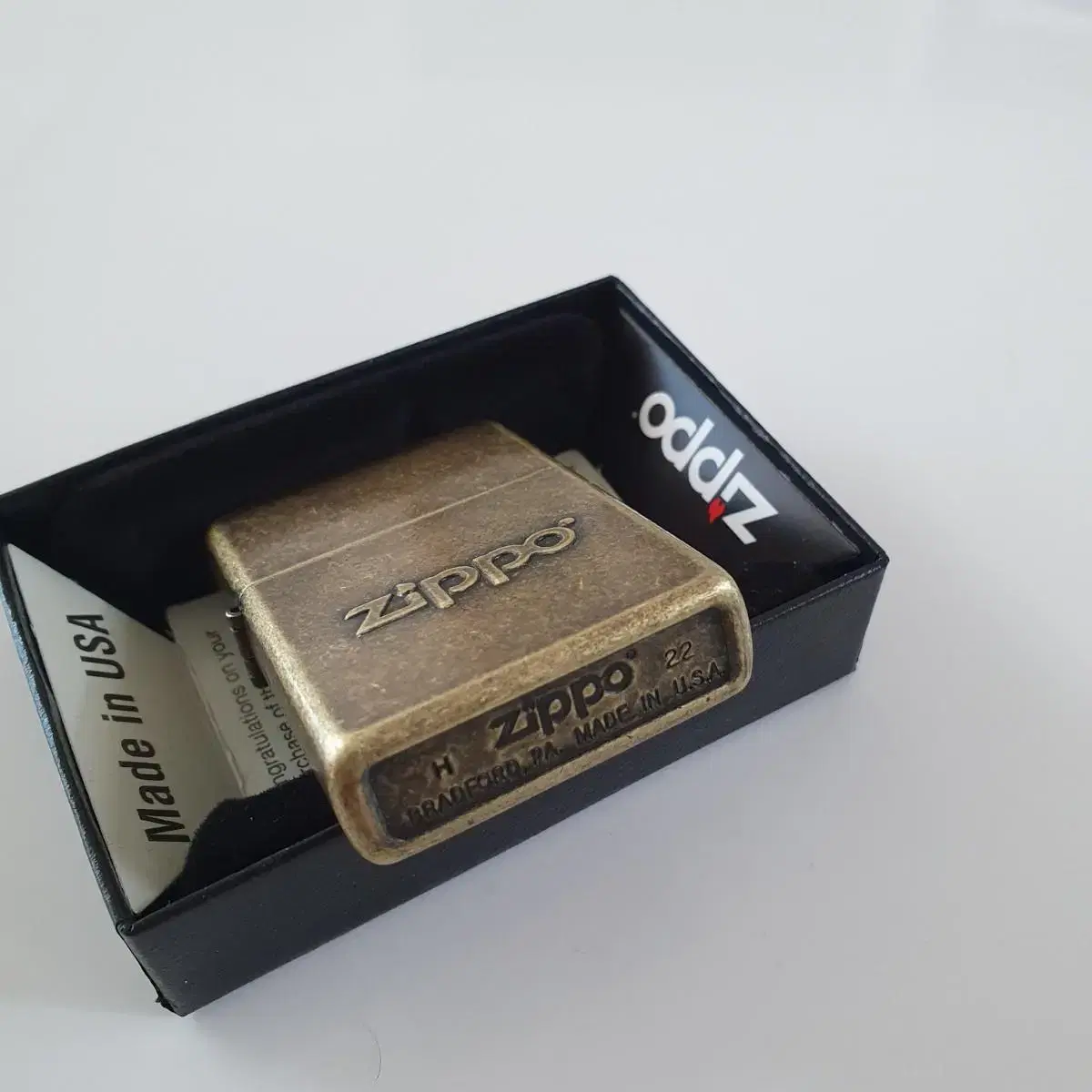 28994 ZIPPO STAMP ANTI BRASS 정품 새 지포라이터