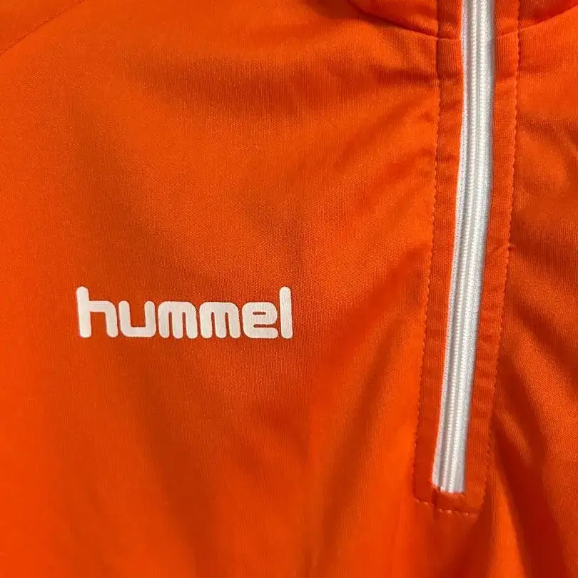 Hummel 험멜 풋볼 트레이닝 웜업 하프집업 풀오버 오렌지