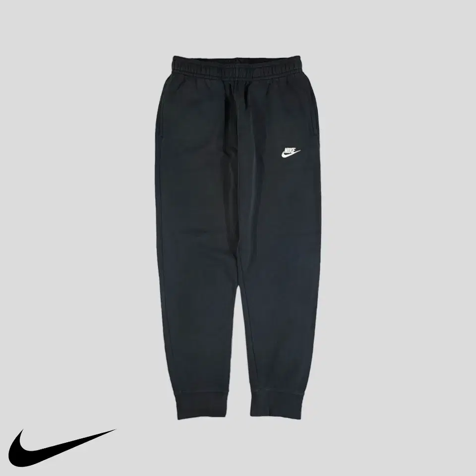 Nike Pigment Black White Fuchsia Logo Brushed Cotton Blend Banded Jogger Pants Sweat