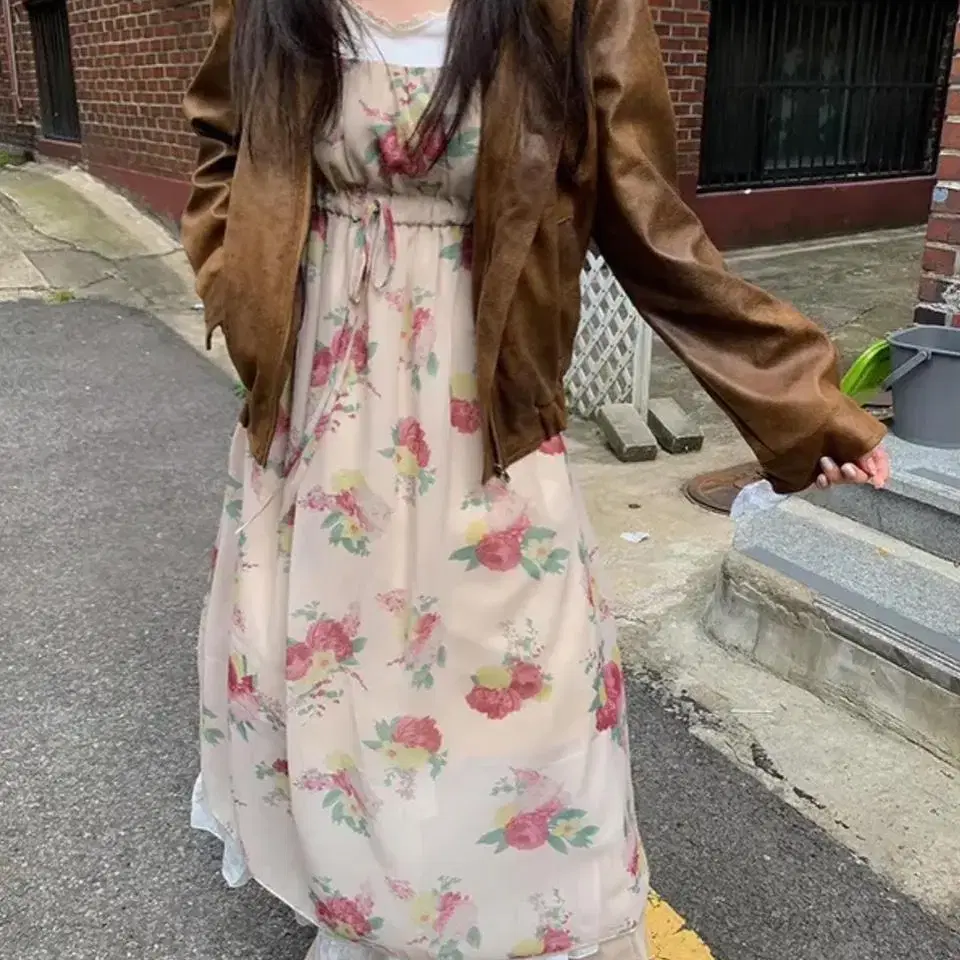 (새상품) 니지 vintage rose bustier dress/베이지