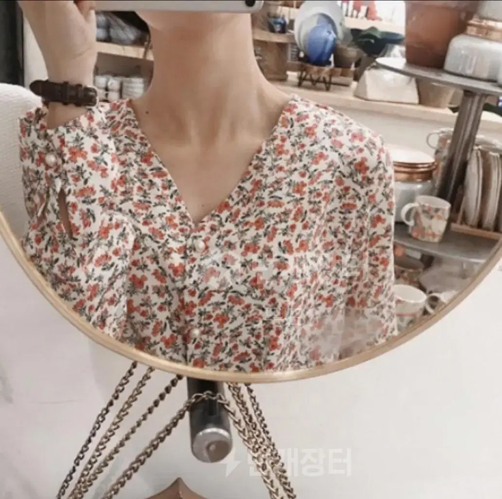 슬로우앤드 봄 flower blouse