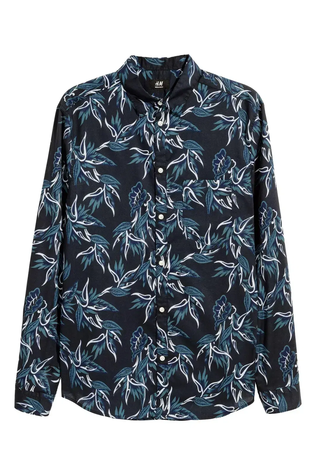 H&M H&M Tropical Hawaiian shirt navy floral size M New