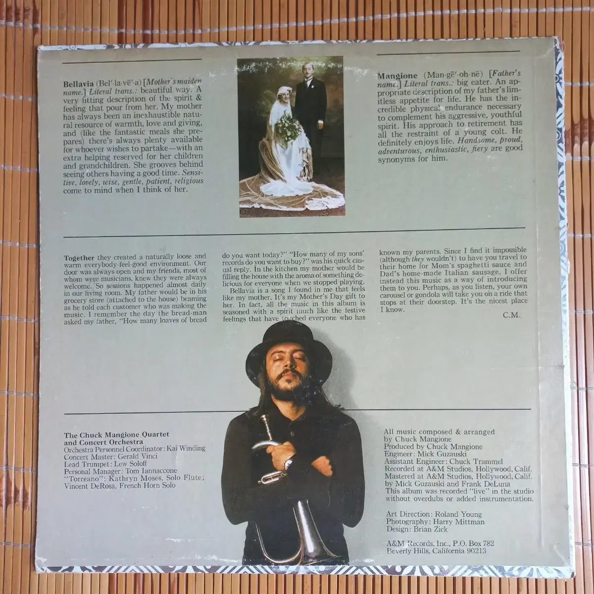 Lp중고 CHUCK MANGIONE : BELLAVIA 음반 판매합니다.